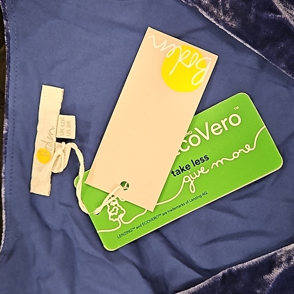 💕BODEN💕 Velvet Midi Party Tea Dress ~ Sea Blue US 8 NWT - Picture 13 of 16